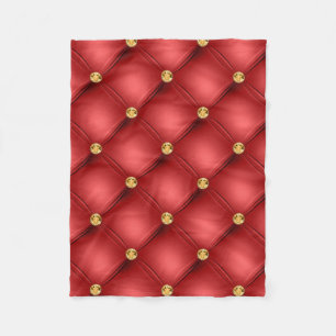 Manta Polar Cañeta dorada roja para bebé