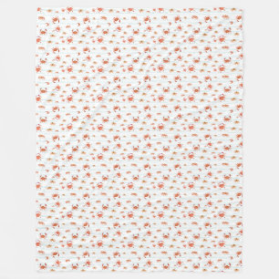 Manta Polar Cangrejos costeros y franjas náuticas Cosy Blanket