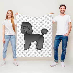 Manta Polar Caniche de juguete negro perro de dibujos animados