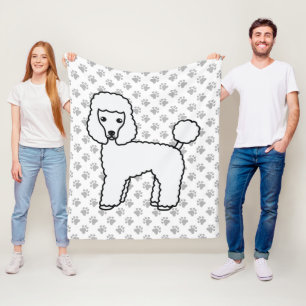 Manta Polar Caniche Toy Blanco Perro De Dibujos Animados Lindo