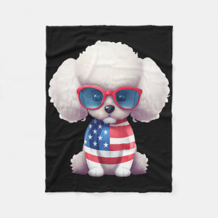 Manta Polar Caniche Toy Con La Bandera Patriótica De Estados U