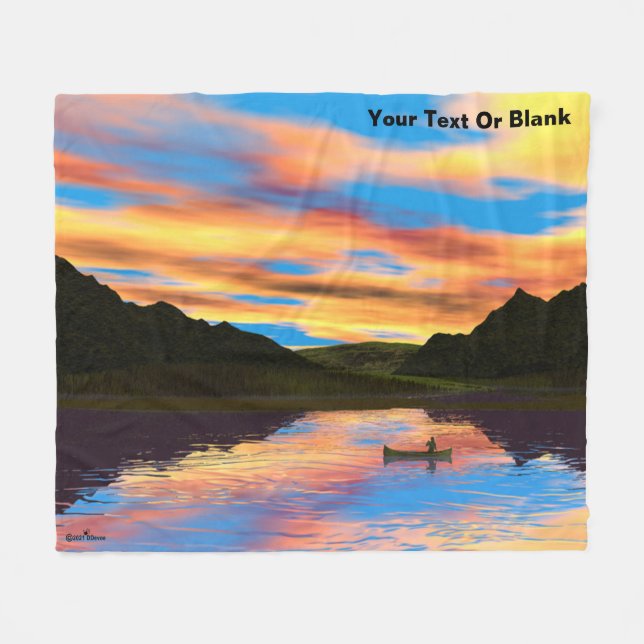 Manta Polar Canoa Sobre El Lago De Sunset (Frente (Horizontal))