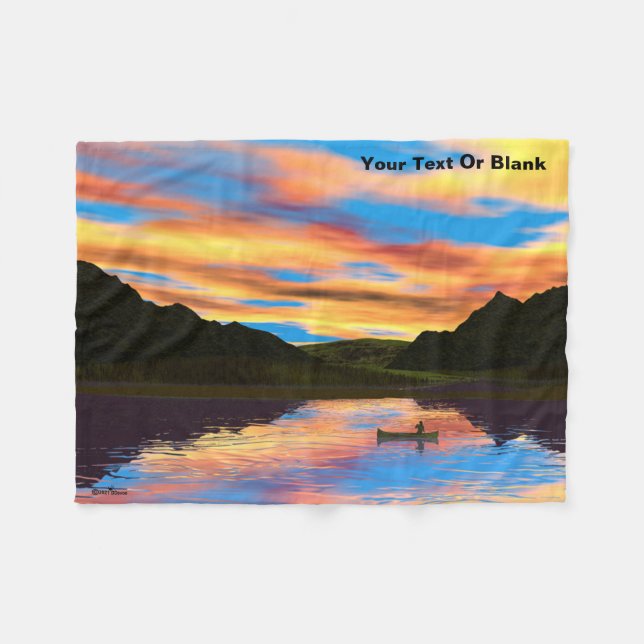 Manta Polar Canoa Sobre El Lago De Sunset (Frente (Horizontal))