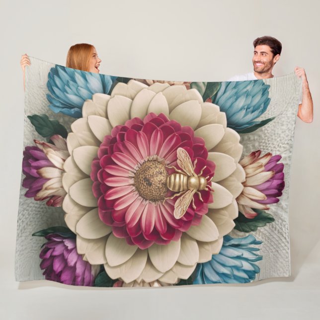 Manta Polar Cañón floral de elegancia floral belga (In situ)