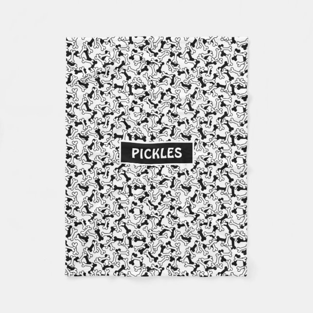 Manta Polar Canto de Mascota de huesos de perro (Anverso)