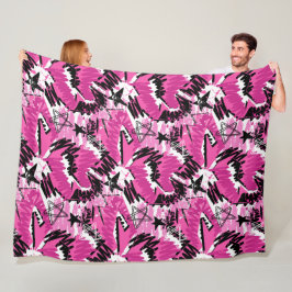 Manta Polar Caos rosado caliente - Tropical rosa brillante