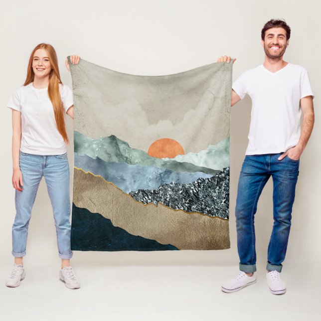 Manta Polar Capas de montaña texteadas con brillo de atardecer (In situ)