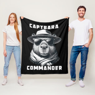 Manta Polar Capibara Con Gafas De Sol Capy Comandante