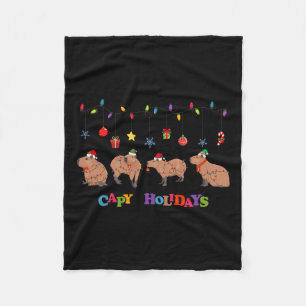 Manta Polar Capibara Feliz Navidad Capybaras Lover Funny Cap