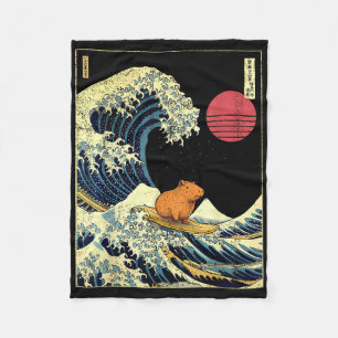 Manta Polar Capibara japonés ola de Kanagawa divertido surf an