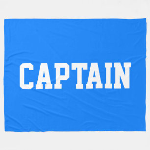 Manta Polar CAPITÁN atlético divertido Texto Blanco Sobre Azul