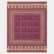 Capitoline Bloom: Etrusco-Roman Fleece Blanket