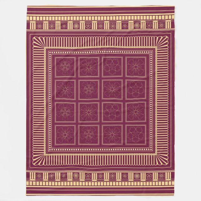 Manta Polar Capitoline Bloom: Etrusco-Roman Fleece Blanket (Anverso)