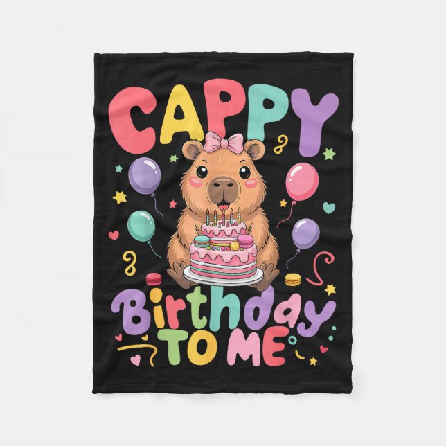 Manta Polar Cappy Birthday To Me Cute Capy Capybara Birthday G (Anverso)