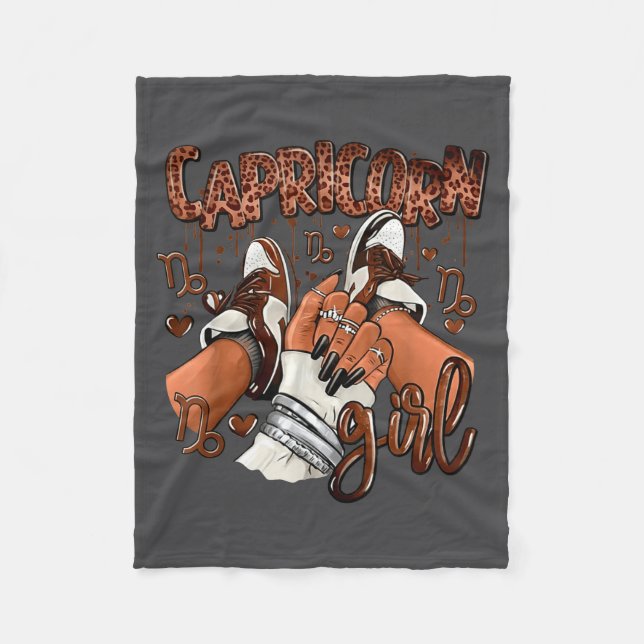 Manta Polar Capricorn Girl Birthday Afro Queen Sneakers Zodiac (Anverso)