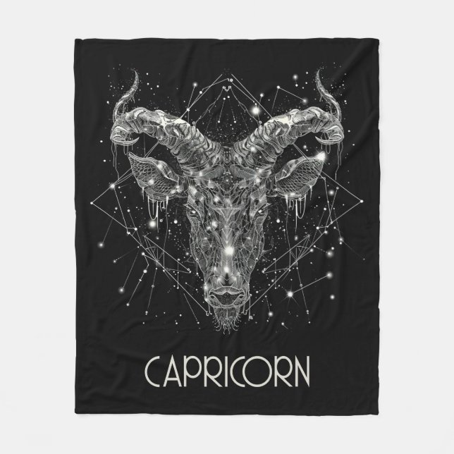 Manta Polar Capricorn Zodiac Constellation Fleece Blanket (Anverso)