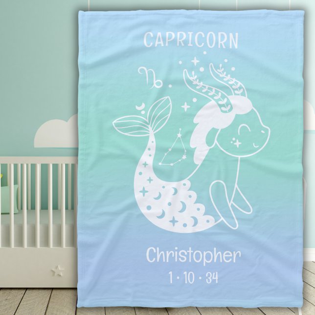 Manta Polar Capricorn Zodiac Star Name Birdate Blue Baby (Subido por el creador)