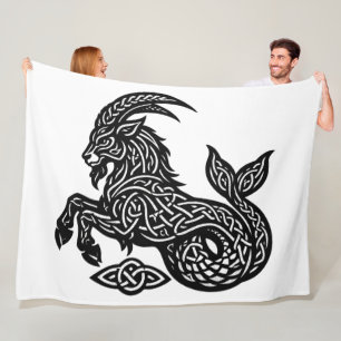 Manta Polar Capricornio — Zodiaco de Tinta Embrujada Cabra‑Pez