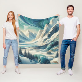 Manta Polar Capturar escena Art Winter y cristales de nieve y