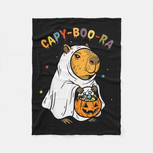 Manta Polar Capy-boo-ra Cappy Halloween Funny Capybara Costume (Anverso)