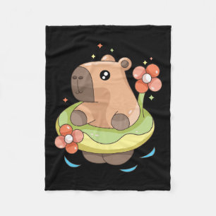 Manta Polar Capy Capybara Floatie Divertida Navidad En Julio,