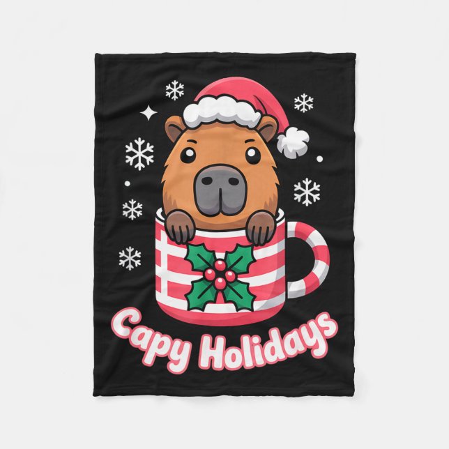 Manta Polar Capy Fiestas Gorra de Santa de Navidad Capirota de (Anverso)