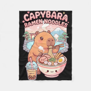 Manta Polar Capybara divertido fideos ramen kawaii capybara co