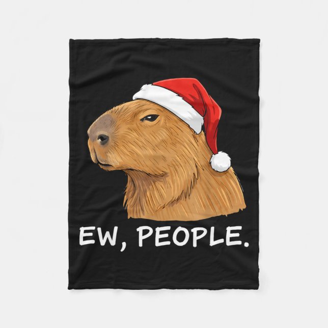 Manta Polar Capybara Ew People Christmas Funny Sarcastic Humor (Anverso)