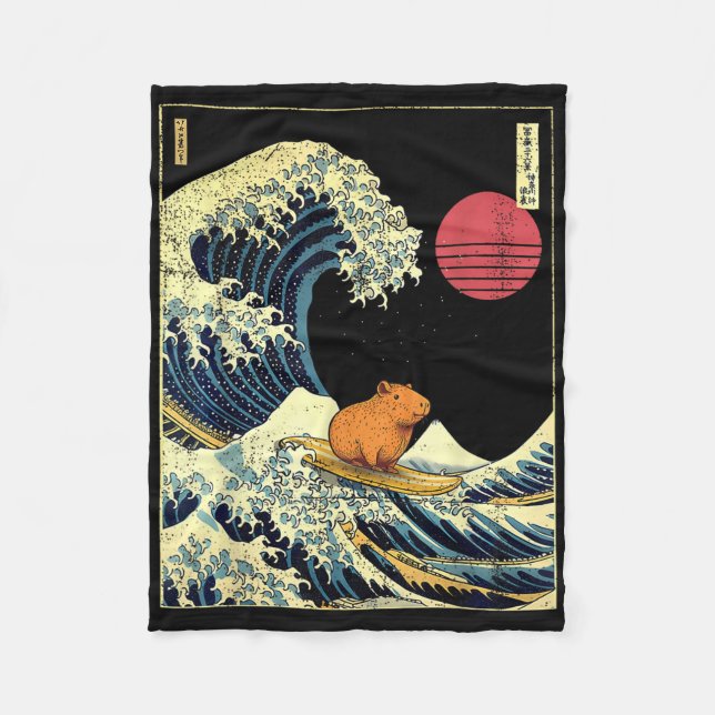 Manta Polar Capybara Japanese Kanagawa Wave Funny Surf Animal  (Anverso)