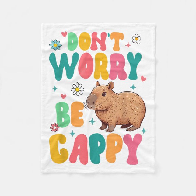 Manta Polar Capybara Lover Motivation Sitive Don't That Worry  (Anverso)