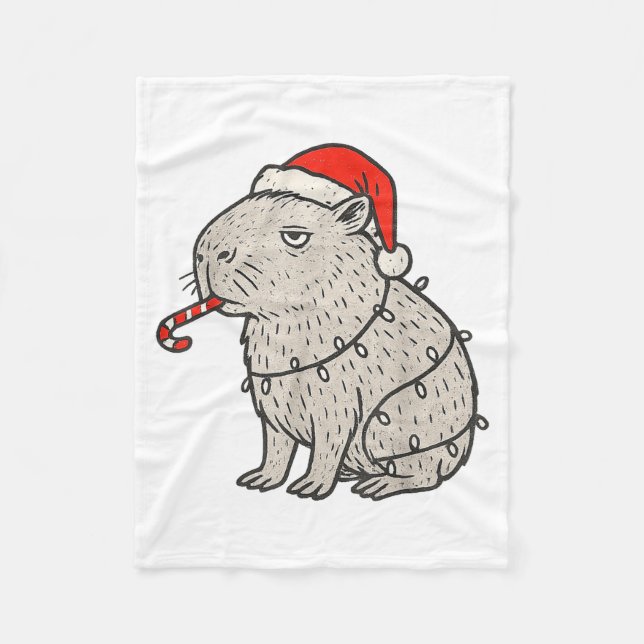 Manta Polar Capybara Smoking Christmas Ugly Cigarette Gen Z  (Anverso)