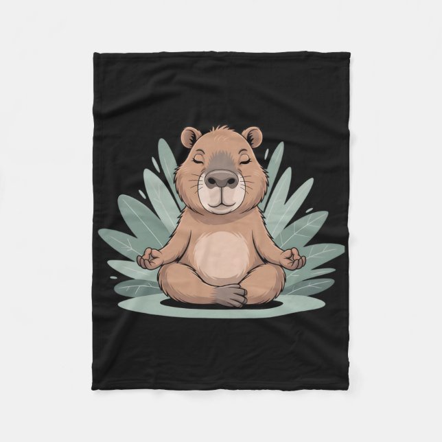 Manta Polar Capyra Meditating Cute Yoga Tee Yogi Meditation  (Anverso)