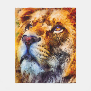 Manta Polar Cara de león plácido