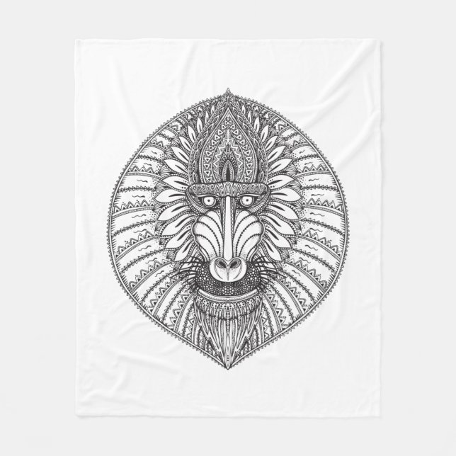 Manta Polar Cara inspirada del babuino (Anverso)