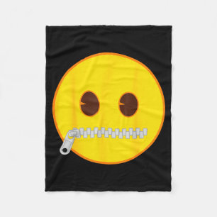 Manta Polar Cara sonriente amarilla oficial de Emoji con crema