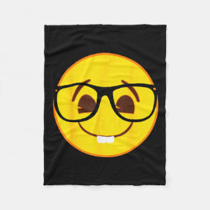 Manta Polar Cara sonriente amarilla oficial de Emoji Nerd Gles