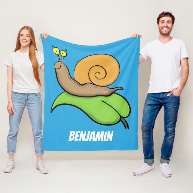 Manta Polar Caracol alegre lindo en el ilustracion personaliza (In situ)