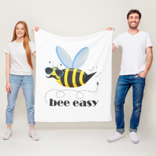 Manta Polar Carácter de abeja con gafas de sol bigote Bee Fáci