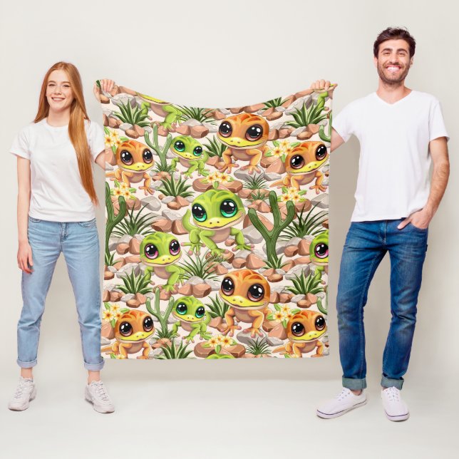 Manta Polar Caracteres de dibujos animados de Baby Geckos Cute (In situ)