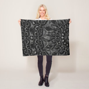 Manta Polar Carbón Mandala Fleece Blanket