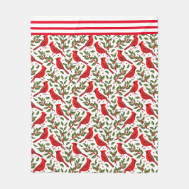 Manta Polar Cardenales de Navidades rojos
