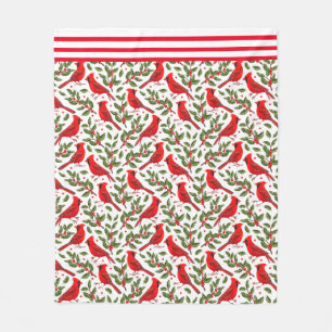 Manta Polar Cardenales de Navidades rojos