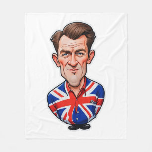 Manta Polar Caricatura británica con bandera de la bandera bri