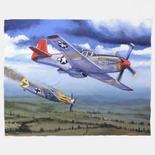 Manta Polar CARLINGA P-51, (las COLAS ROJAS, observan al