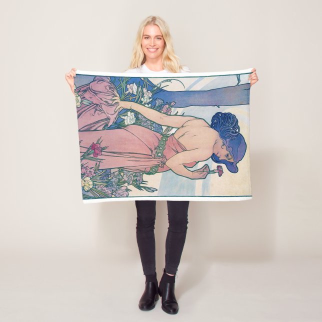 Manta Polar Carnación (Cuatro Flores), Alphonse Mucha (In situ)