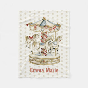 Manta Polar Carnaval de cosecha de vintage Caballos de bebé Ch