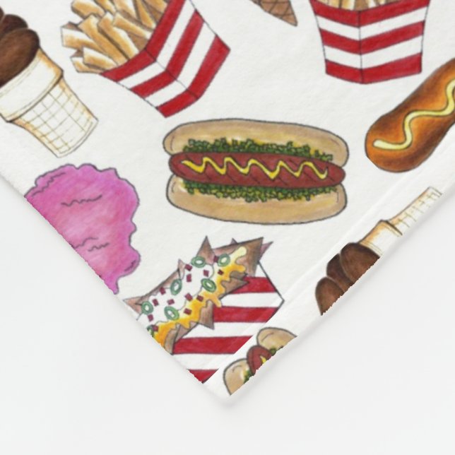 Manta Polar Carnaval Estatal Feria Alimentos Nachos Algodón (Esquina)