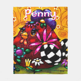 Manta Polar Carne y caprichosa pollo floral chunky personaliza