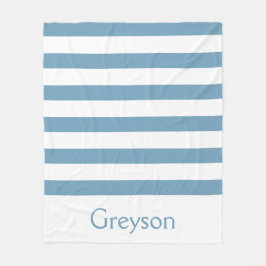 Manta Polar Carolina azul y rayas blancas personalizadas