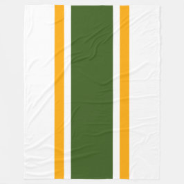 Manta Polar Carreras Amarilla Verde Forestal Amplia En Blanco